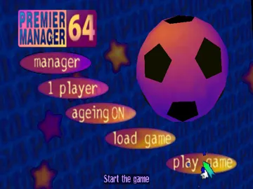 Premier Manager 64 (Europe) screen shot title